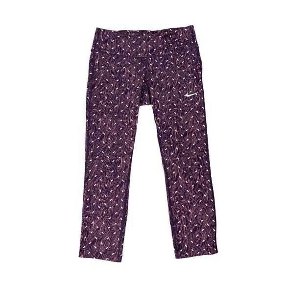 Nike Power Epic Running Tight Womens S Polka Dot Dri Fit Zip Rear Pocket Cropped - Picture 1 of 16
